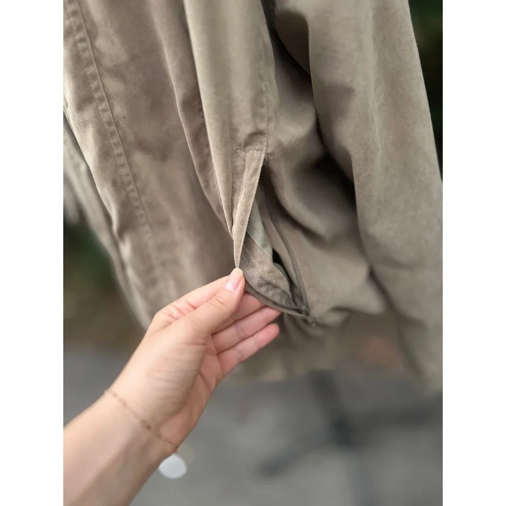 Y2K bomber jacket Boast Golf Windbreaker Jacket unisex XL light brown Zip Up - Picture 8 of 11
